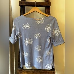 Karen Scott, Striped Crew Neck Top, Petite Small